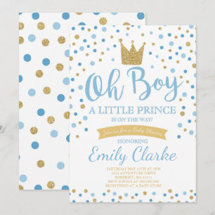 Invitation Baby shower Little Prince Douche royale