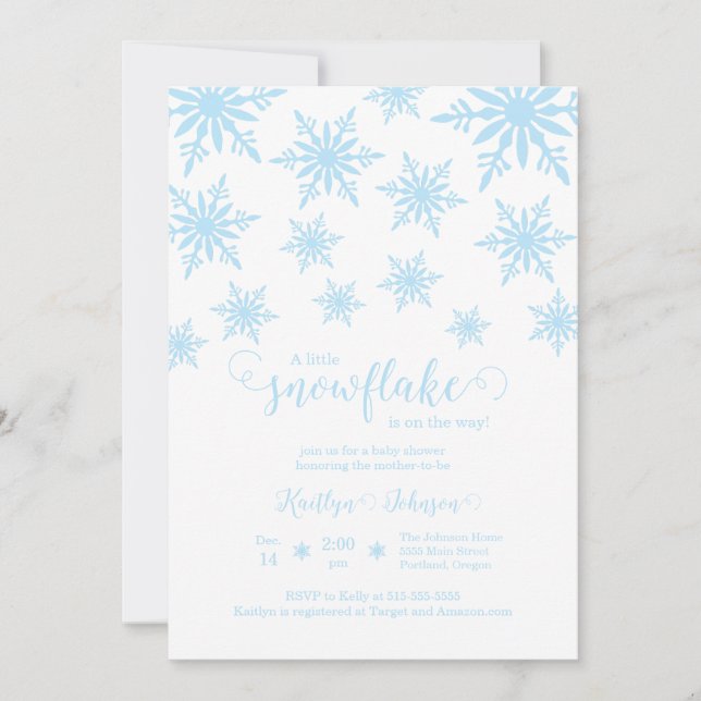 Invitation Baby shower Little Snowflake (Devant)