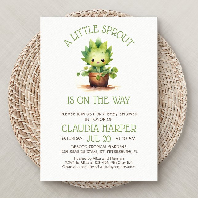 Invitation Baby shower Little Sprout (Créateur téléchargé)