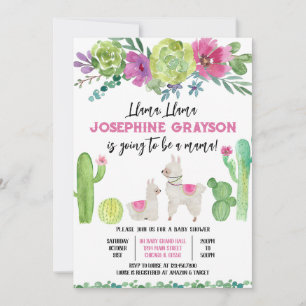 Invitation Baby shower Llama