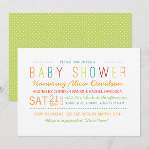 Invitation Baby shower lumineux et coloré