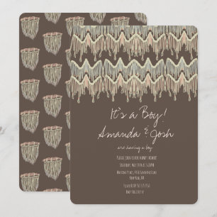 Invitation Baby shower Macrame accrochage Rustique Boho Rope 