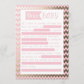 Invitation Baby shower MadLibs Jeu, rose et or Foil Look