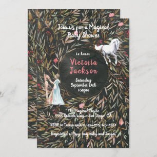 Invitation Baby shower magique de licorne de conte de fées