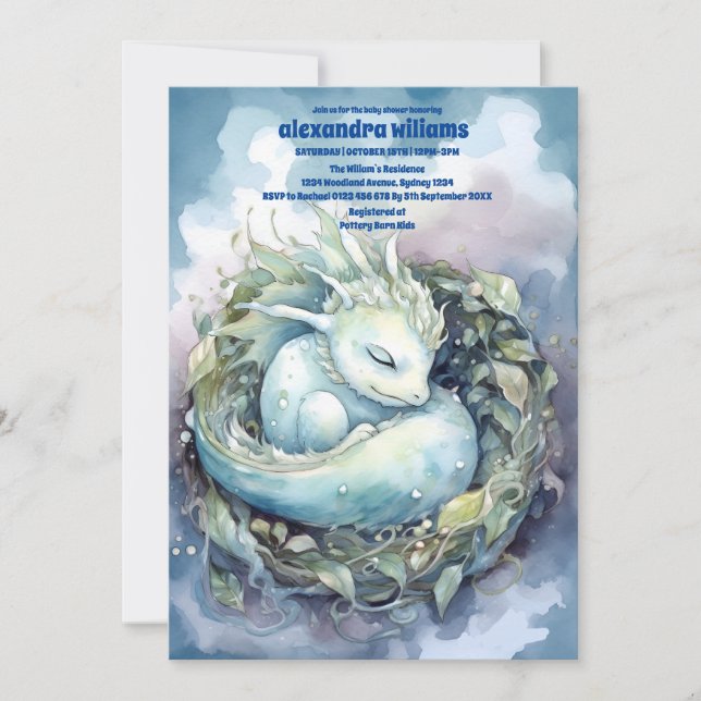 Invitation Baby shower magique Dragon (Devant)