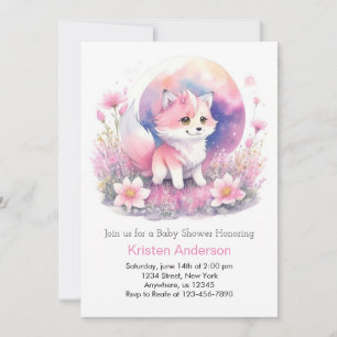 Invitation Baby shower magique Wolf Lune