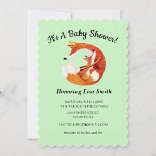 Invitation Baby shower Maman Et Bébé Fox