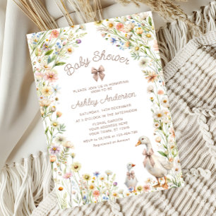 Invitation Baby shower maman et bébé oie boho