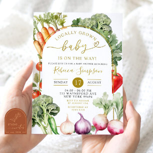 Invitation Baby-Shower Marché de Producteurs de Légumes