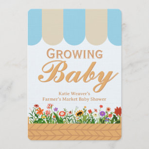 Invitation Baby-Shower Marché des Producteurs - Bleu