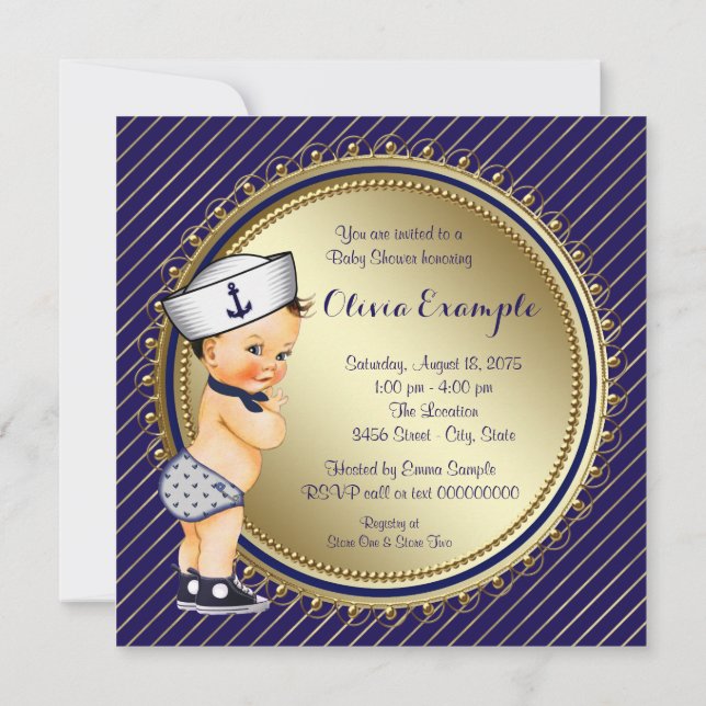 Invitation Baby shower marin (Dos)
