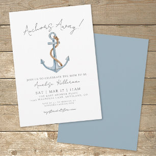 Invitation Baby-Shower Marin sur le Thème de l'Ancre