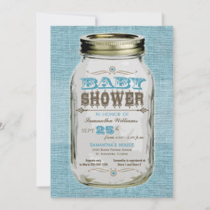 Invitation Baby shower Mason Jar Vintage Look Boy