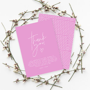 Invitation Baby shower merci cerise rose élégant moderne