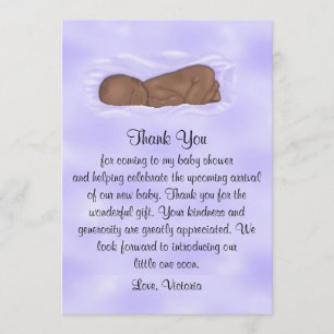 Invitation Baby shower Merci Hommes et femmes Neutralité ethn
