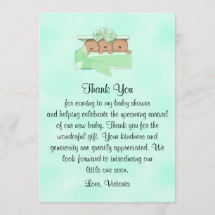 Invitation Baby shower Merci Hommes et femmes Neutralité ethn