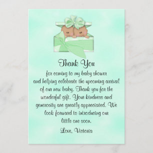 Invitation Baby shower Merci Hommes et femmes Neutralité ethn