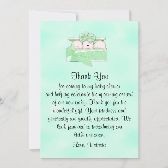 Invitation Baby shower Merci Neutre (Devant)