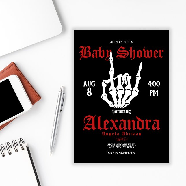 Invitation Baby shower Metal Rock (Créateur téléchargé)