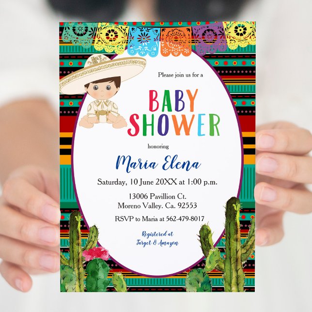 Invitation Baby shower mexicain Fiesta Boy (Créateur téléchargé)