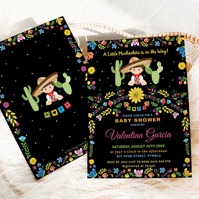 Invitation Baby shower mexicain Fiesta Little Muchachito Boy (Créateur téléchargé)