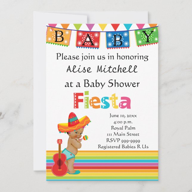 Invitation Baby shower mexicaine (Devant)