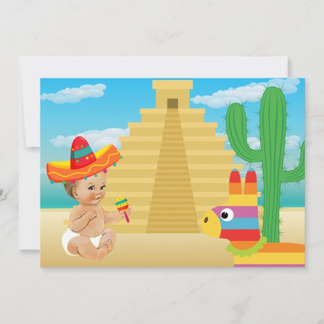 Invitation Baby shower mexicaine avec bébé Vintage (Devant)