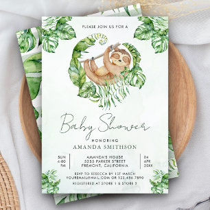 Invitation Baby Shower Mignon Adorable Paresseux Endormi
