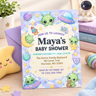 Invitation Baby Shower Mignon Alienable de l'Espace
