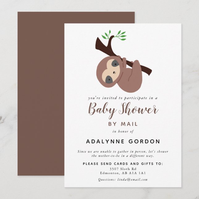Invitation Baby shower mignon de fentes par courrier Boy Ador (Devant / Derrière)