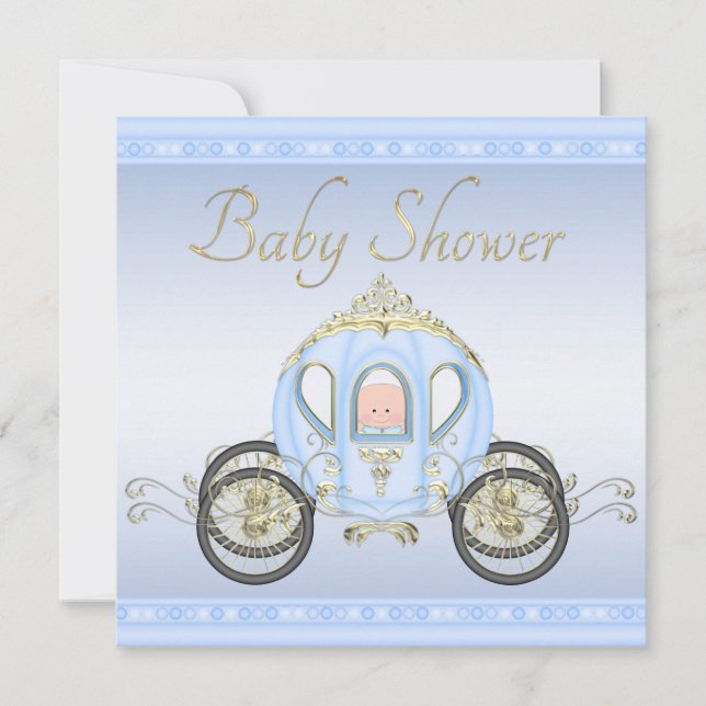 Invitation Baby shower mignon de prince Coach Blue (Devant)
