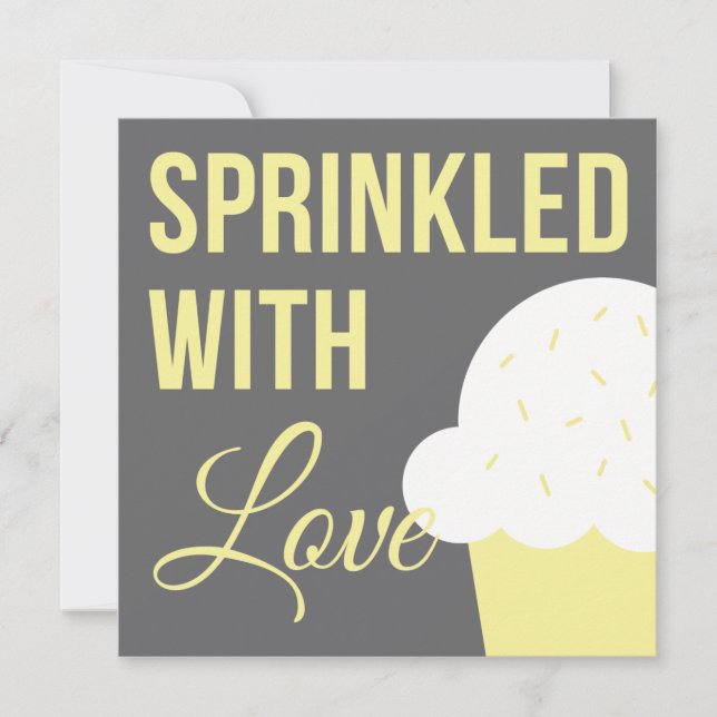 Invitation Baby shower mignon| Saupoudré d'amour (Devant)