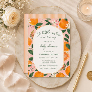 Invitation Baby Shower Mignonne Mandarine 