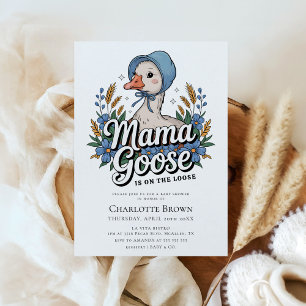 Invitation Baby shower mignonne moderne Mama Goose