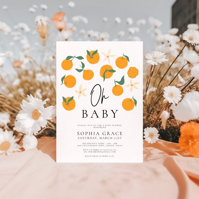 Invitation Baby shower minimal d'agrumes (Créateur téléchargé)