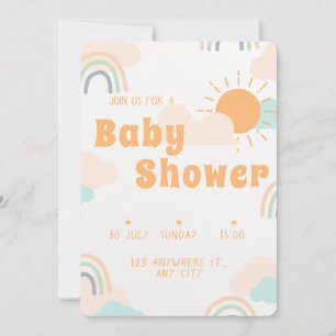 Invitation Baby shower minimal Pastel