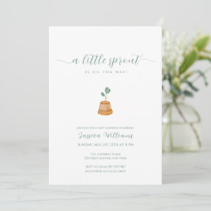 Invitation Baby Shower Minimaliste Bohème Petit Germe de Jard
