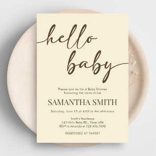 Invitation Baby Shower Minimaliste Bonjour Bébé