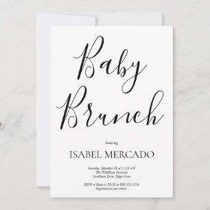 Invitation Baby shower minimaliste Brunch pour bébé