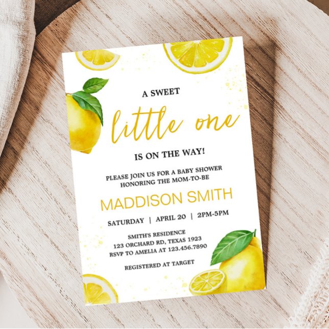 Invitation Baby shower minimaliste de limonade (Gender Neutral Summer Citrus Baby Shower Invitation)