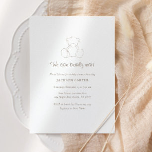 Invitation Baby shower minimaliste neutre pour l'ours