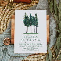 Baby shower minimaliste rustique vert arbres