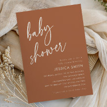 Baby-Shower Minimaliste Terracotta