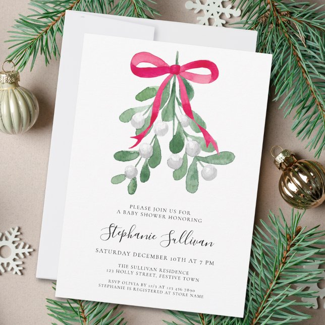 Invitation Baby shower Mistletoe de Noël (Créateur téléchargé)