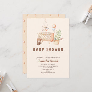 Invitation Baby shower mobile de la pépinière Boho
