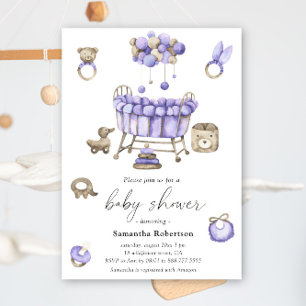 Invitation Baby shower mobile genre neutre