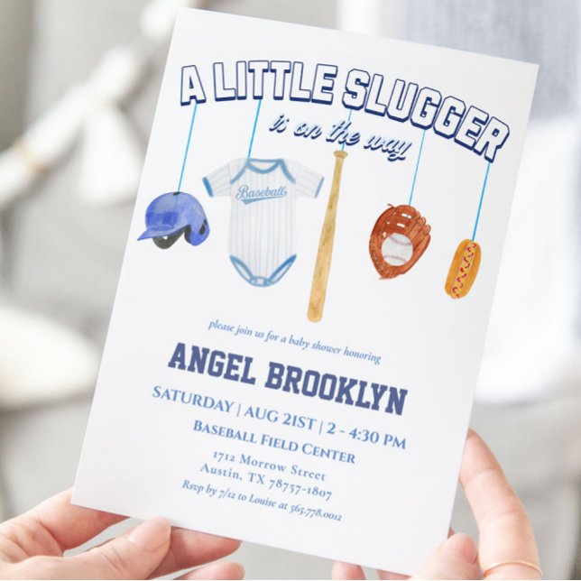 Invitation Baby shower mobile Little Slugger Baseball (Créateur téléchargé)