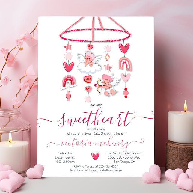 Invitation Baby shower mobile Valentine Sweetheart (Créateur téléchargé)