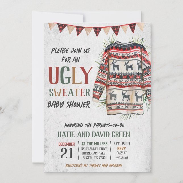 Invitation Baby shower moche (Devant)