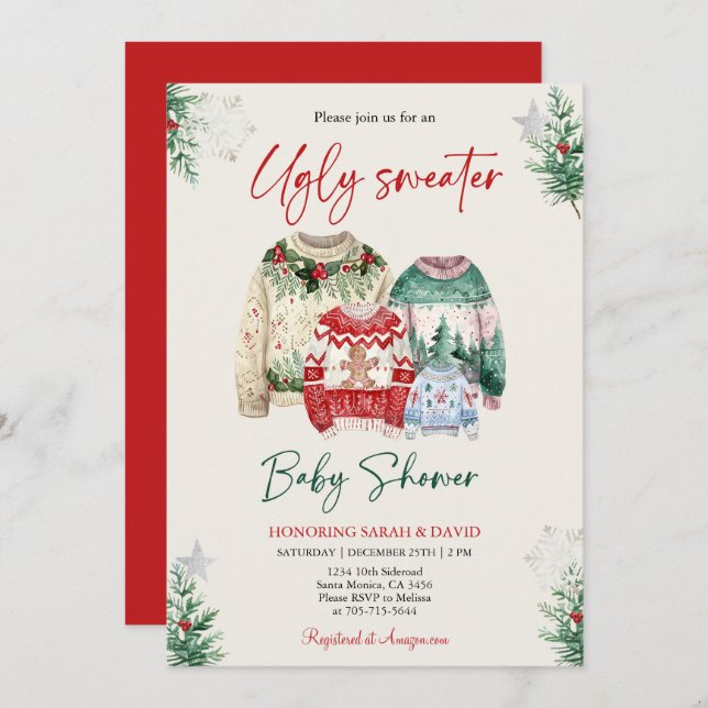 Invitation Baby shower moche (Devant / Derrière)